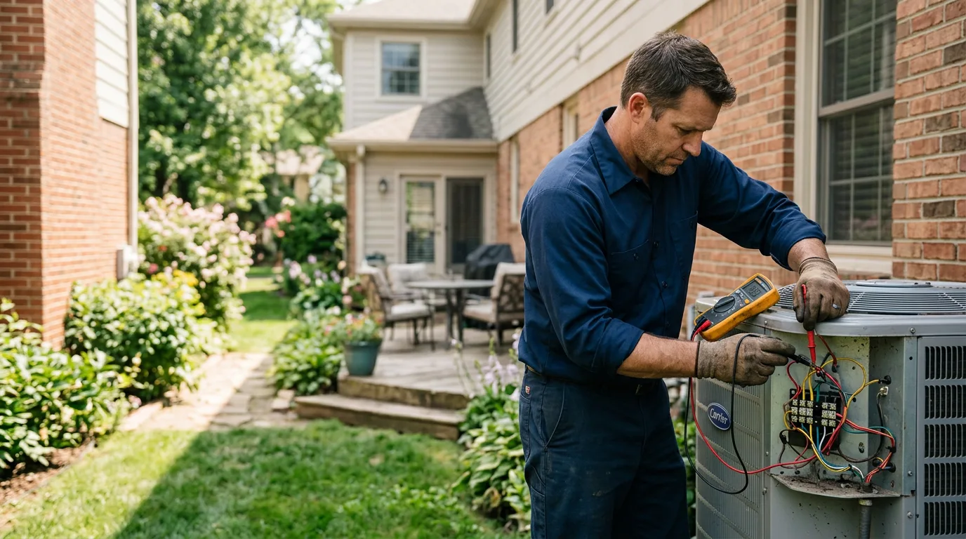 HVAC technician working near Ogallah, KS
